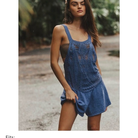 Free People Beach Irina Low-Back Crochet Romper NWT size Large - Picture 3 of 7